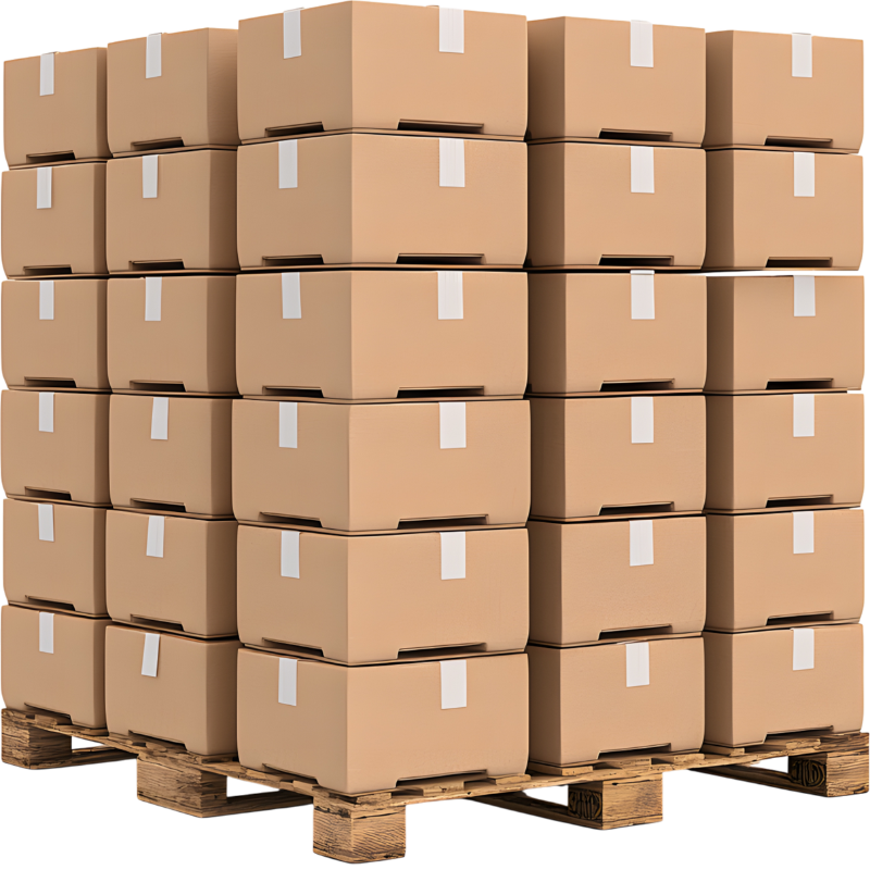 Colis empilés prêts à l’expédition : logistique et livraison pour commandes en gros volumes